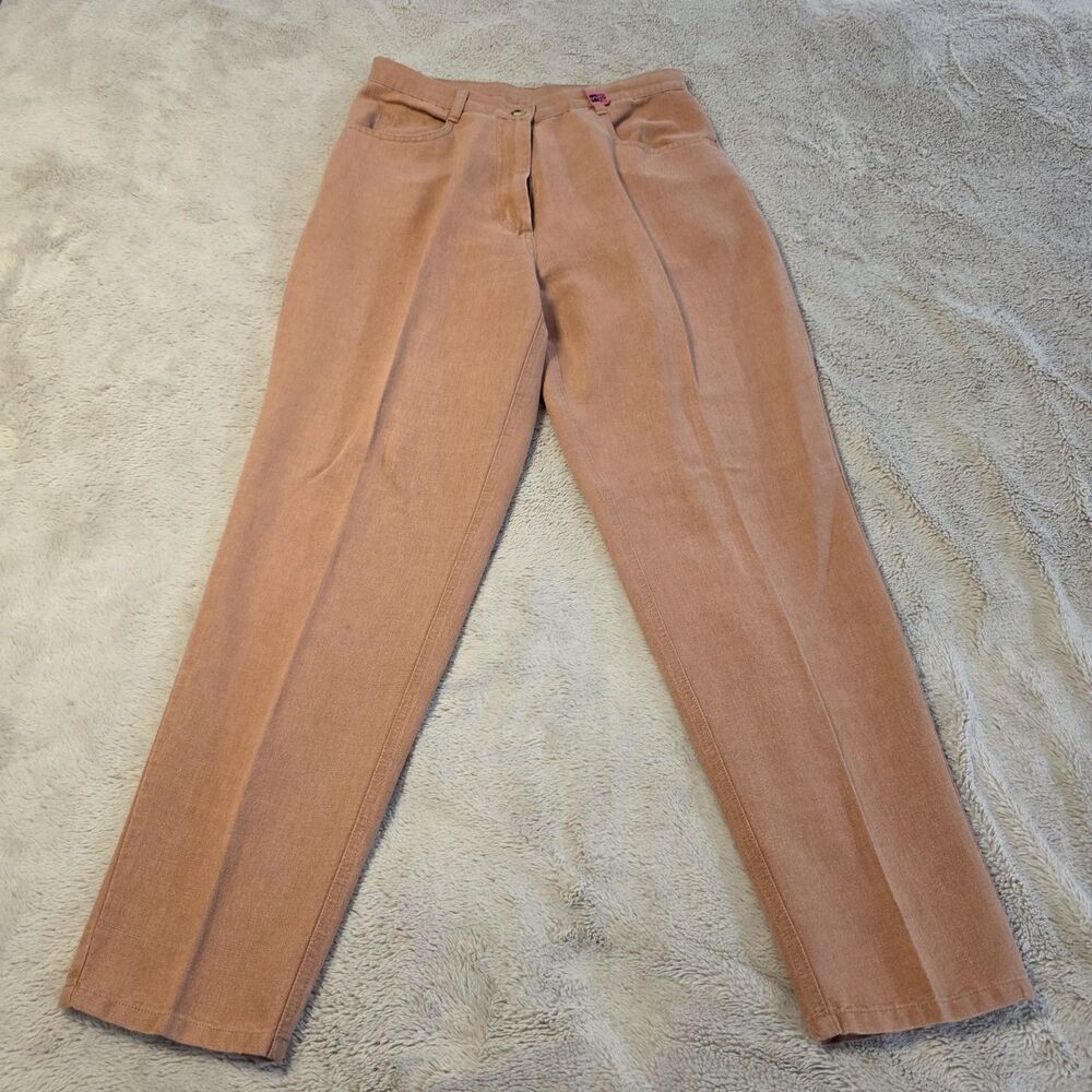 Woolrich Linen Cotton Blend Pants Womens Size 10 Coral Straight Leg Workwear